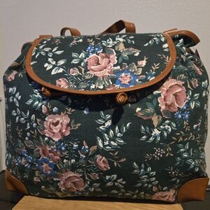 AVON 1994 Floral Green and Brown Women's Bag